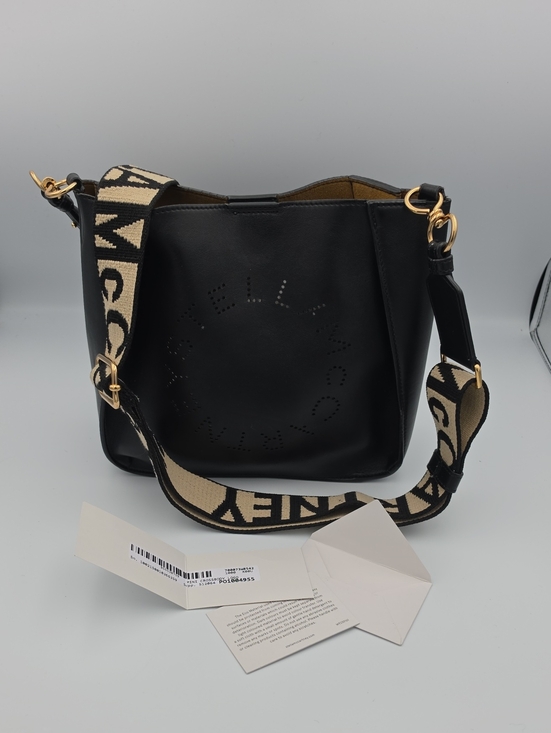 Stella McCartney Handbags - Stella McCartney Black & Gold Perforated Polyurethane Mini Crossbody (V-G)✨️🖤✨️